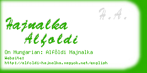 hajnalka alfoldi business card